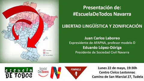Presentaci&oacute;n en Tudela de la Escuela de Todos Navarra Libertad ling&uuml;&iacute;stica y zonificaci&oacute;n