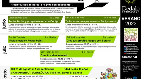 Actividades verano 2023 de Fundaci&oacute;n D&eacute;dalo de Tudela