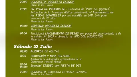 Programa de Fiestas de la Patrona 2023 en Ablitas
