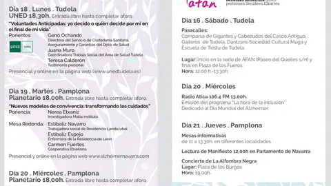 XXXI Jornadas sobre el Alzheimer y otras demencias 2023 en Navarra