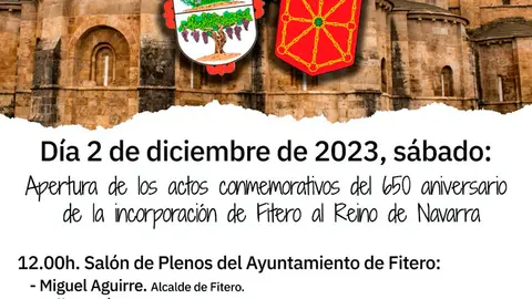 650 aniversario de la incorporaci&oacute;n de Fitero al Reino de Navarra