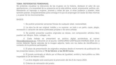 Concurso del cartel &lsquo;8 de marzo&rsquo; 2024 en Arguedas, Valtierra, Cadreita, Milagro y Villafranca