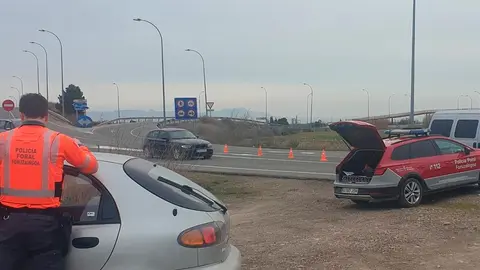 Veh&iacute;culo implicado en el accidente en la NA-3042 en Ribaforada