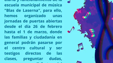 Jornadas de puertas abiertas de la Escuela Municipal de M&uacute;sica &lsquo;Blas de Laserna&rsquo; 2024 en Corella