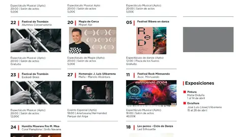 Programa marzo junio 2024 de la Casa de Cultura de Peralta