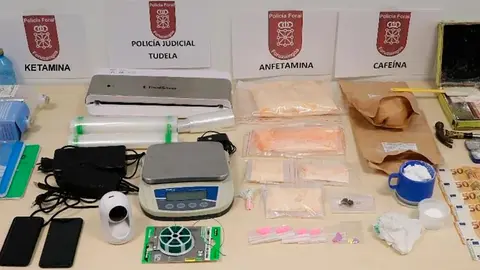 Droga incautada en la operaci&oacute;n desarrollada por Polic&iacute;a Foral en Tudela