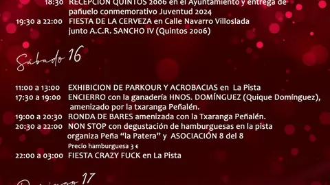 Programa de las Fiestas de la juventud 2024 en Funes