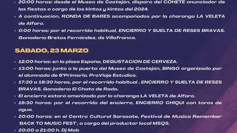 Programa de las Fiestas de la juventud 2024 en Castej&oacute;n