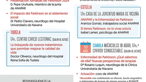 Jornadas de Parkinson de Navarra 2024 en Tudela y Pamplona