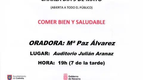 Charla en Cadreita &lsquo;Comer bien y saludable&rsquo;