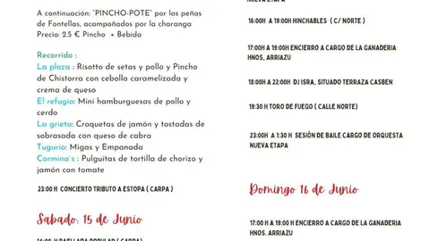 Programa de las Fiestas de la juventud 2024 en Fontellas