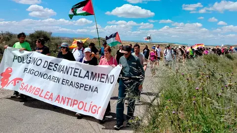 Varios centenares de personas marcharon este pasado domingo hasta el pol&iacute;gono de tiro de las Bardenas