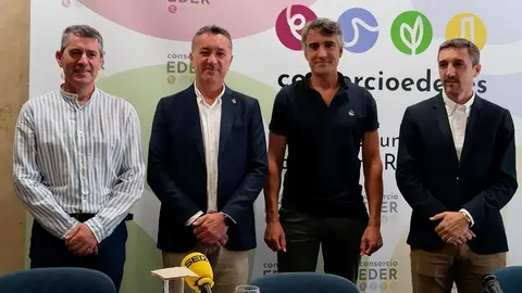 Eusebio S&aacute;ez, Jos&eacute; Luis Sanz, Francisco Purroy y Sergio Villava