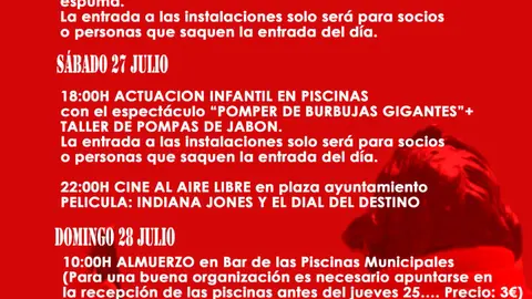 Programa de las Prefiestas patronales en honor a Santiago Ap&oacute;stol 2024 en Funes