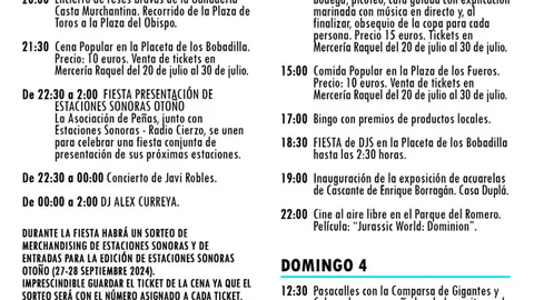Programa de las Fiestas de la juventud 2024 en Cascante