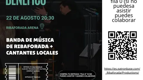 Concierto ben&eacute;fico en Ribaforada por ANELA a cargo de la Banda de M&uacute;sica y cantantes locales