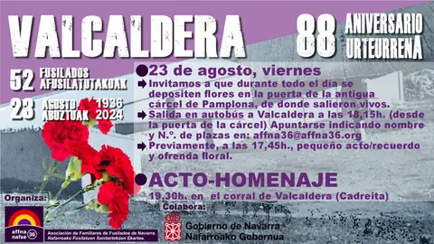 88 Aniversario de los 52 fusilados de Valcaldera en Cadreita