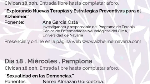 Semana de la enfermedad de Alzheimer 2024 en Tudela y Pamplona