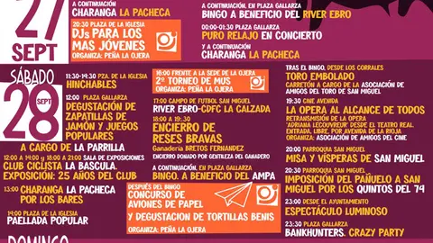 Programa de las Fiestas patronales en honor de San Miguel 2024 en Rinc&oacute;n de Soto