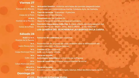 Programa de las Fiestas de la Juventud 2024 en Cadreita