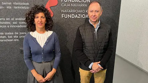 Sandra Gold&aacute;raz Molinet, presidenta de Nafarpres y Jos&eacute; &Aacute;ngel Andr&eacute;s Guti&eacute;rrez, Presidente de Fundaci&oacute;n Caja Navarra