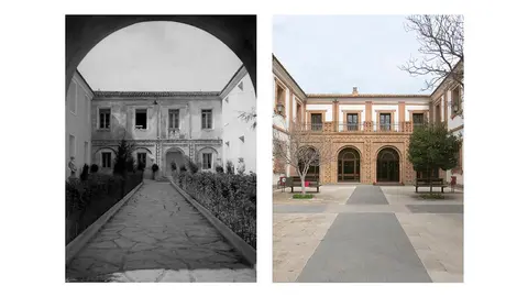 Aspecto inicial de la EASDi en el a&ntilde;o 1950 y en la actualidad
