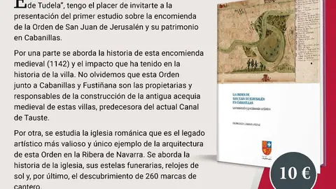 Presentaci&oacute;n en Cabanillas del libro &lsquo;La Orden de San Juan de Jerusal&eacute;n en Cabanillas. Encomienda y patrimonio&rsquo; de Francisco J. Sierra Urzaiz