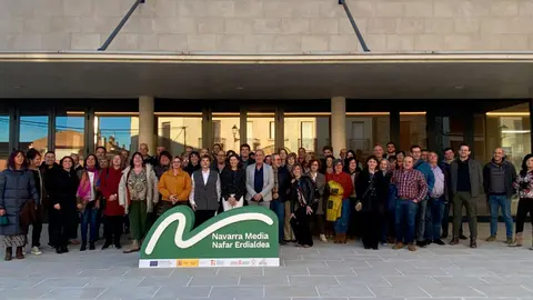 Las entidades locales de la zona y profesionales del sector que estuvieron presentes en la presentaci&oacute;n de la marca tur&iacute;stica de la Zona Media