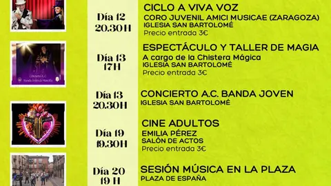 Agenda cultural abril 2025 en Marcilla
