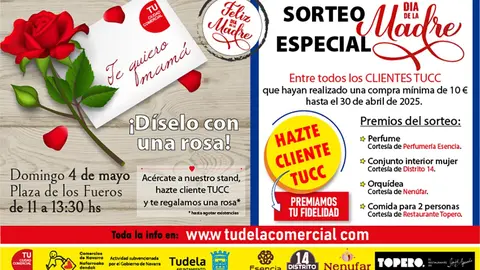 TUCC celebrar&aacute; el D&iacute;a de la Madre en Tudela con sorteo y reparto de rosas para nuevos clientes