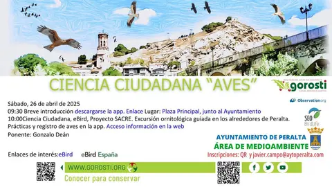 Jornada en Peralta de ciencia ciudadana &lsquo;Observaci&oacute;n de aves&rsquo;