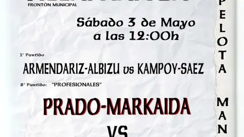 Encuentro de pelota a mano en Villafranca