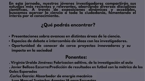 Jornada en Tudela de Divulgaci&oacute;n Cient&iacute;fica de J&oacute;venes Investigadores del Campus de Tudela (UPNA)