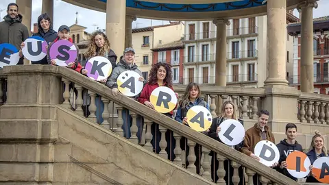 Presentaci&oacute;n de Euskaraldia en la plaza del Castillo de Pamplona el pasado mes de abril