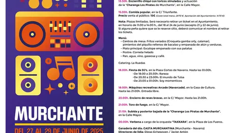 Programa de las Fiestas de la Juventud de Murchante 2025