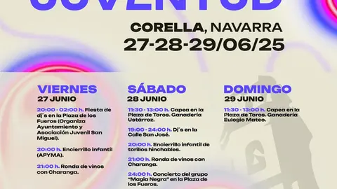 Programa de las Fiestas&nbsp;de la Juventud de Corella 2025