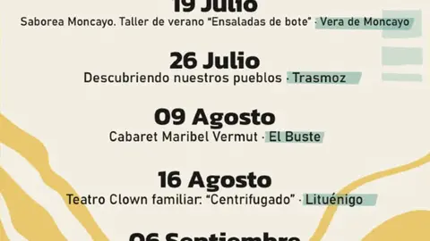Agenda verano de la Comarca de Tarazona y el Moncayo
