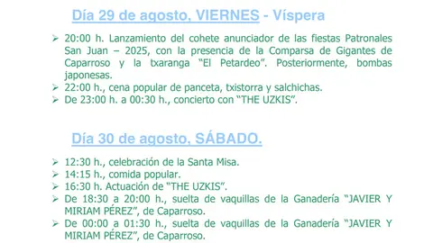 Programa de las Fiestas&nbsp;patronales de Traibuenas 2025