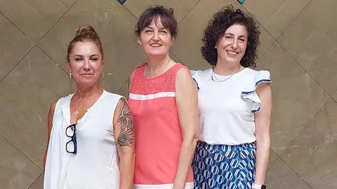 Equipo directivo del CPEBPA de Tudela, Maialen Garc&iacute;a, Ana I. Navas, M&ordf; Jos&eacute; Comer&oacute;n