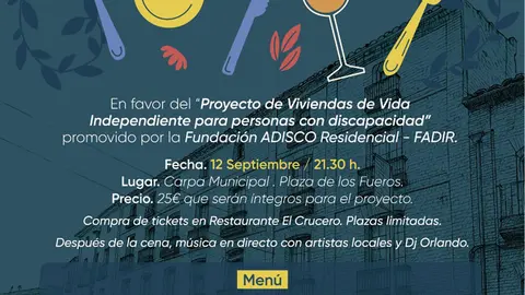 Cena ben&eacute;fica en Corella &lsquo;Proyecto de Viviendas de Vida Independiente&rsquo;