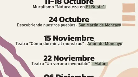 Programa cultural Oto&ntilde;o 2025 en la Comarca de Tarazona y el Moncayo