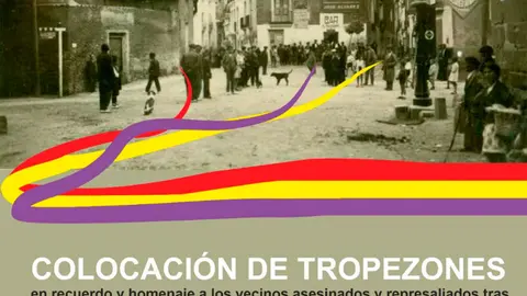 Acto en Corella de Colocaci&oacute;n de tropezones en memoria de los represaliados de 1936