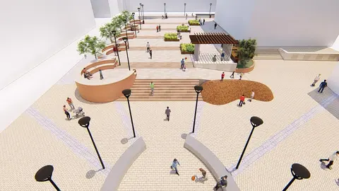 As&iacute; quedar&aacute; la plaza Sancho el Fuerte de Tudela tras las obras de accesibilidad 1