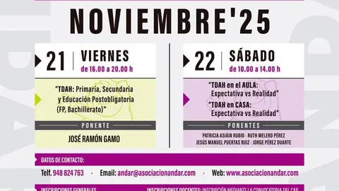 Jornadas &lsquo;20 a&ntilde;os caminando juntos&rsquo; de la Asociaci&oacute;n Andar en Tudela 2025