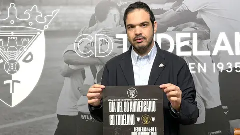 Ram&oacute;n L&aacute;zaro anunci&oacute; en rueda de prensa la celebraci&oacute;n del 90 aniversario del CD Tudelano con fiesta, homenajes y entrada gratuita al partido ante el N&aacute;xara