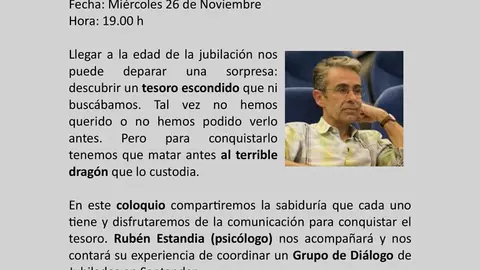 Conferencia en Tudela &lsquo;Atr&eacute;vete a descubrir el tesoro que se esconde en la jubilaci&oacute;n&rsquo;