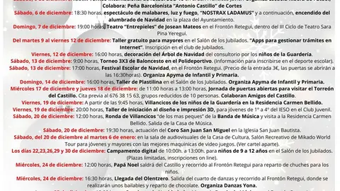 Programa de Navidad en Cortes 2025