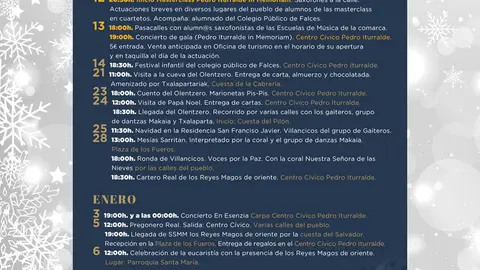 Programa de Navidad en Falces 2025