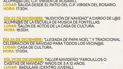 Programa de Navidad en Fontellas 2025