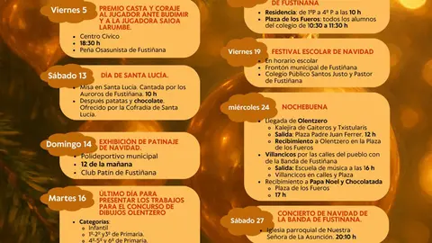 Programa de Navidad en Fusti&ntilde;ana 2025